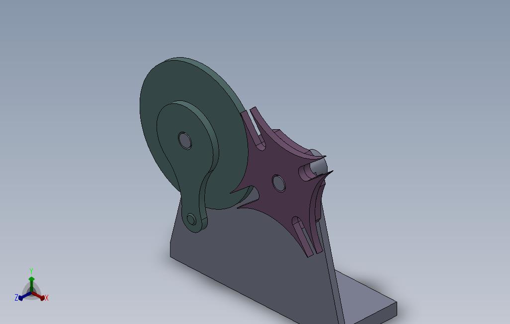 槽轮间歇机构 Solidworks 2012 模型图纸免费下载 懒石网