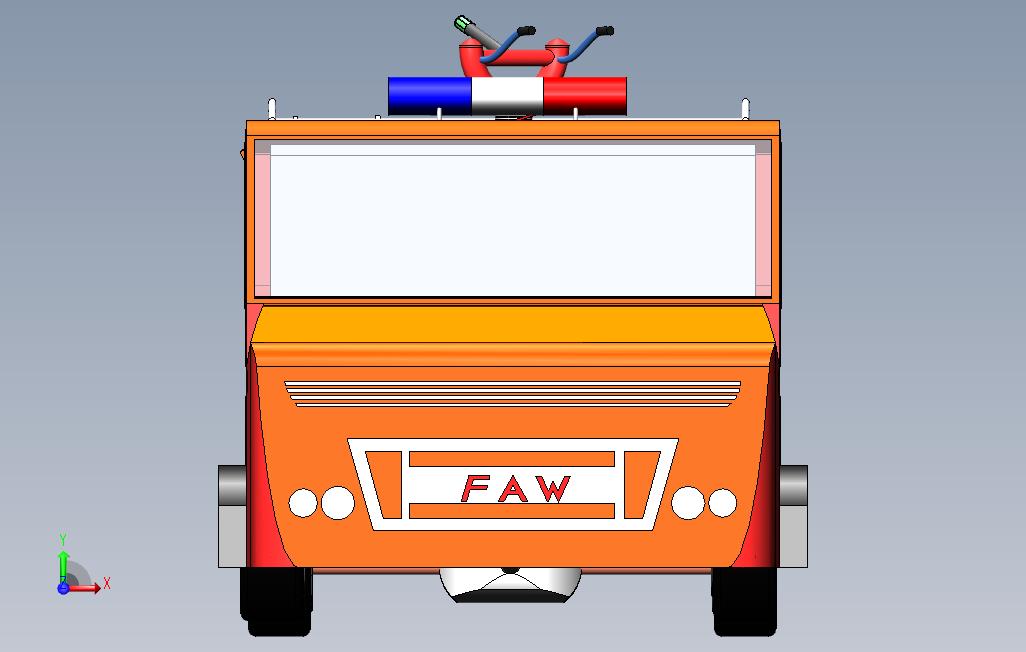 消防车 正面视图