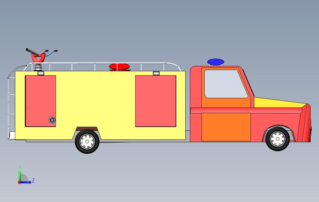 消防车 左侧视图