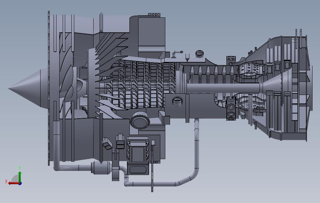 航空发动机の扇叶流体分析模拟