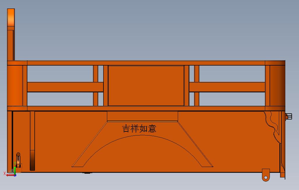 车厢护栏 背面视图
