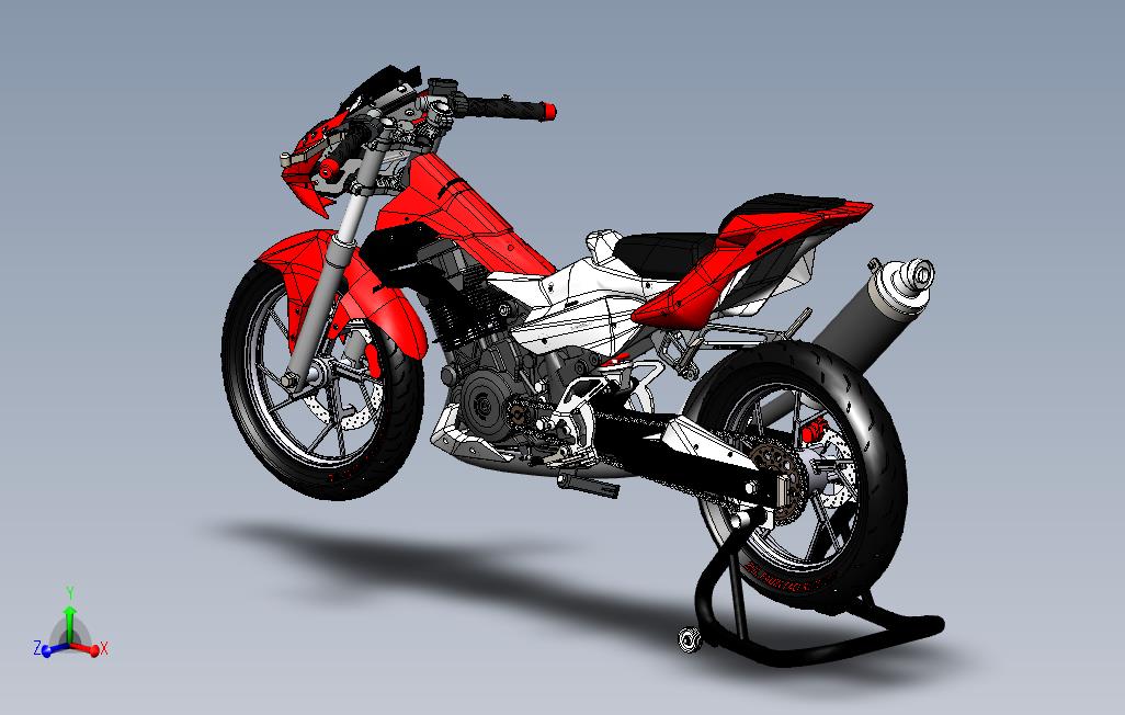 铃木摩托车Q12三维模型SolidWorks（suzukiF15）