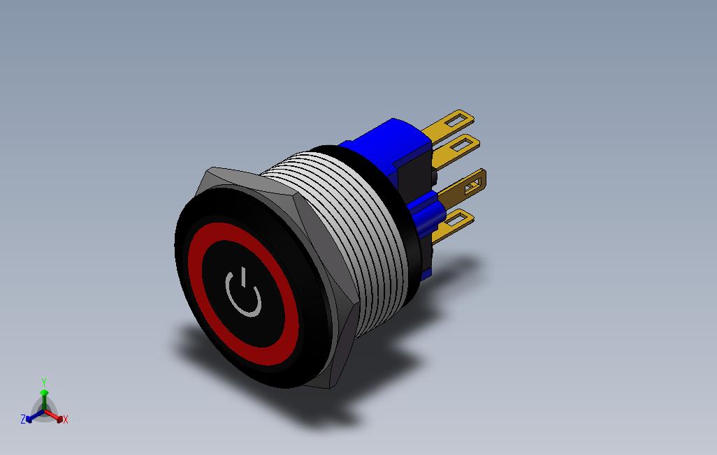 22mm不锈钢按钮_SOLIDWORKS 2016_模型图纸免费下载 – 懒石网