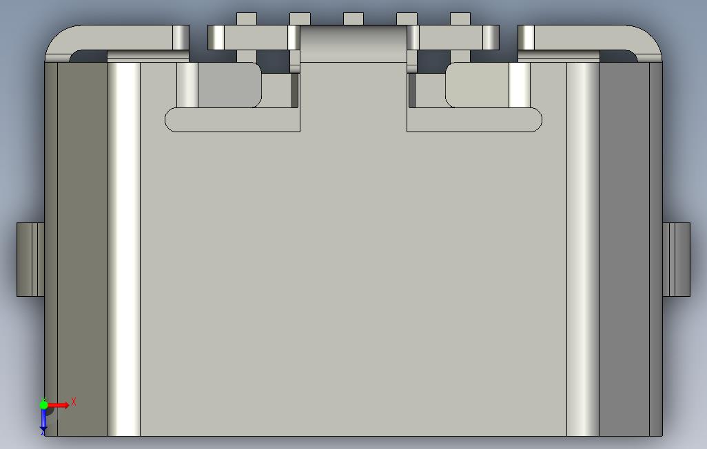 micro-usb母头 俯视图