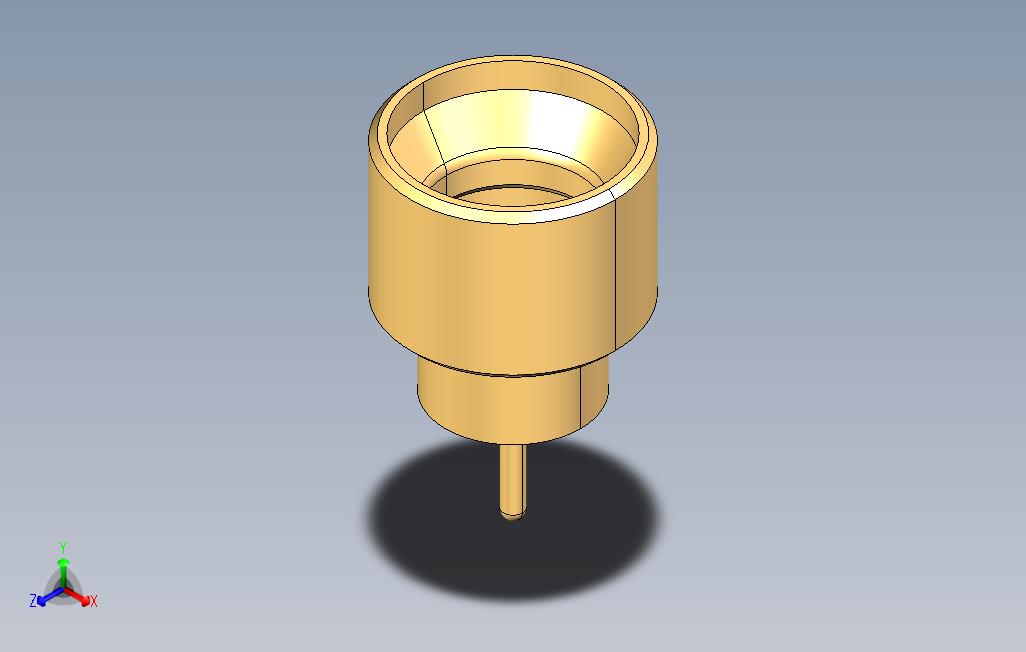65GHz1端口PCBTH安装迷你SMP（MSMP）半刚性同轴连接器插座_STEP_模型图纸免费下载 – 懒石网