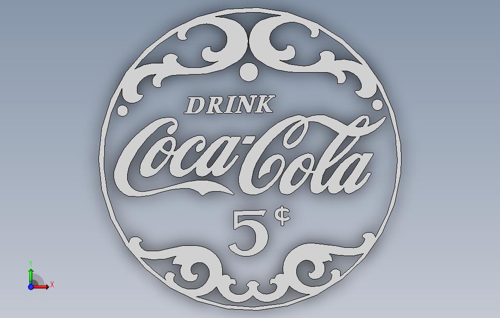 可口可乐商标。 正面视图