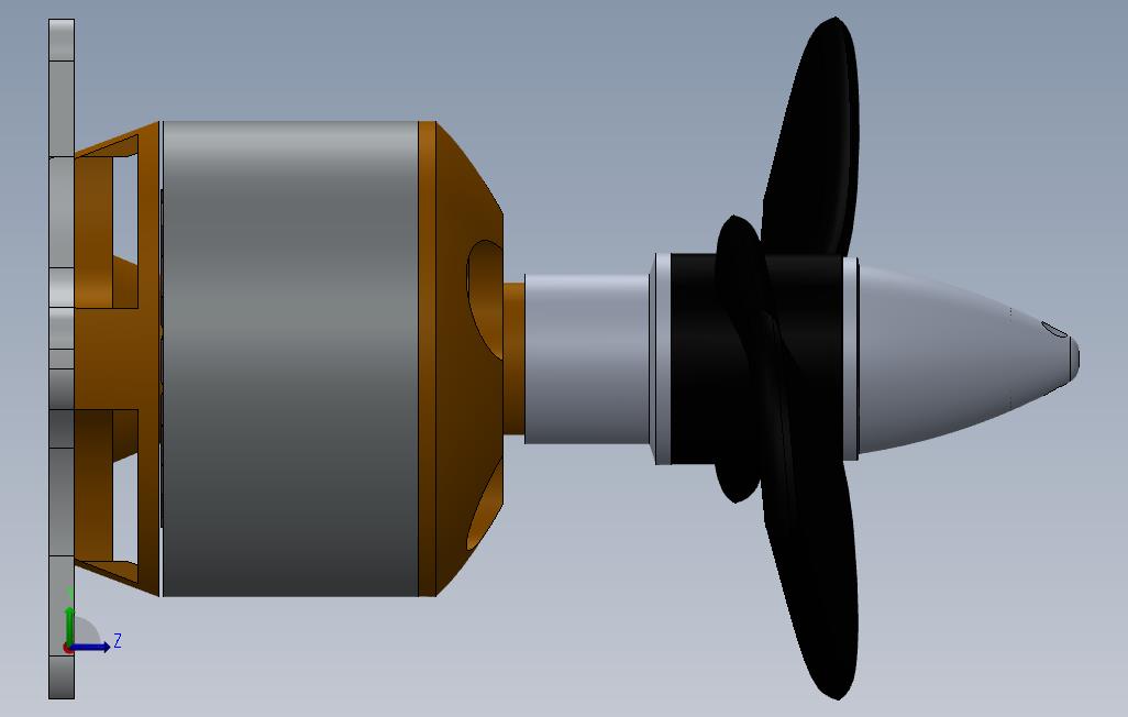 无刷直流电动机和螺旋桨 Solidworks 2018 模型图纸免费下载 懒石网