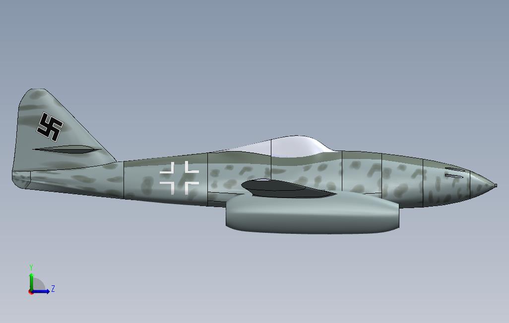 梅塞施密特Me-262_SOLIDWORKS 2017_模型图纸免费下载 – 懒石网