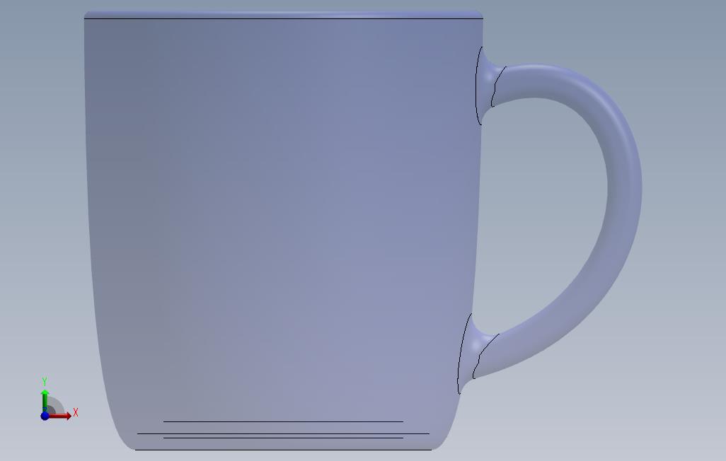 瓷器或玻璃杯 正面视图