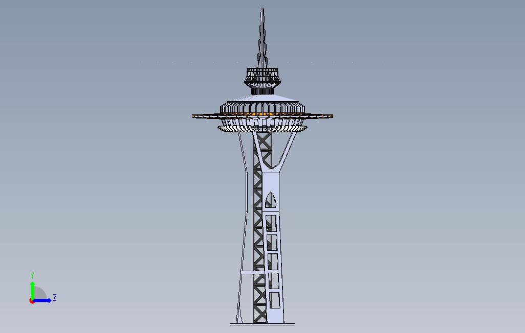 西雅图太空针 左侧视图