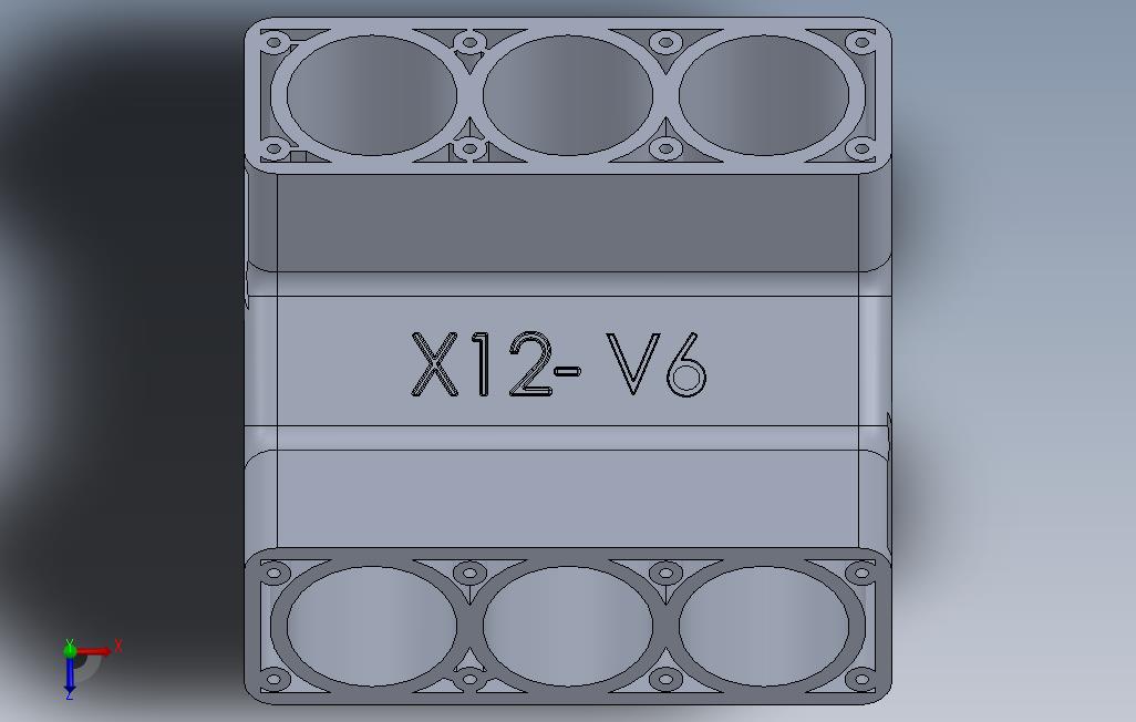 v6发动机缸体 俯视图