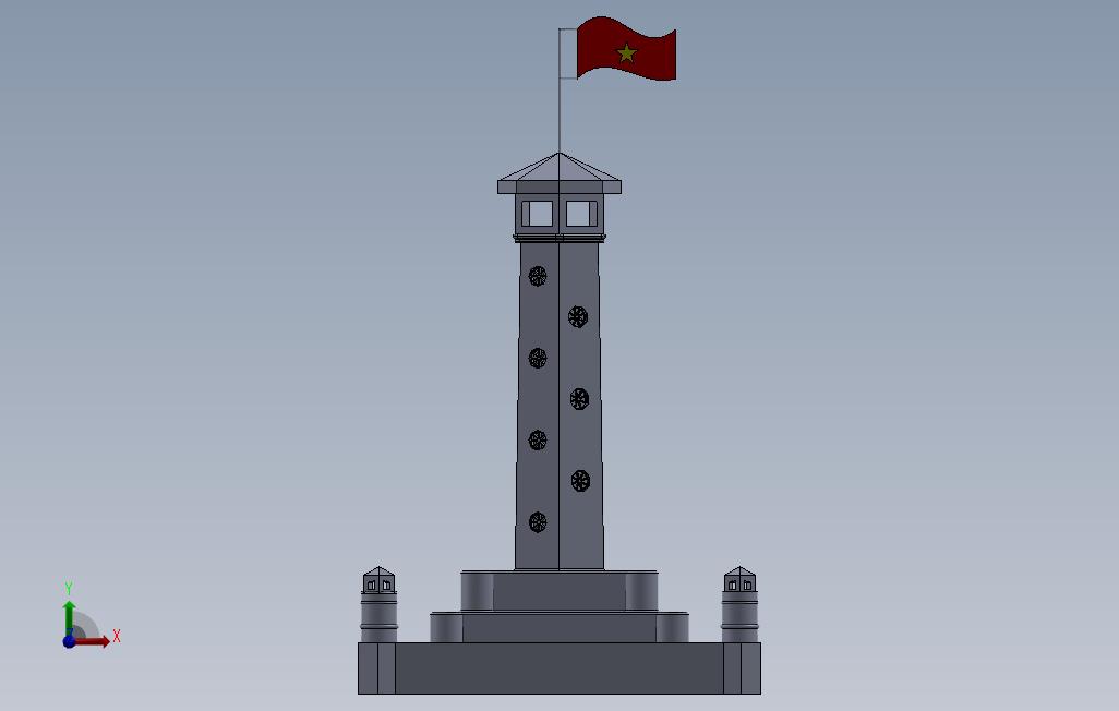 河内旗塔 正面视图