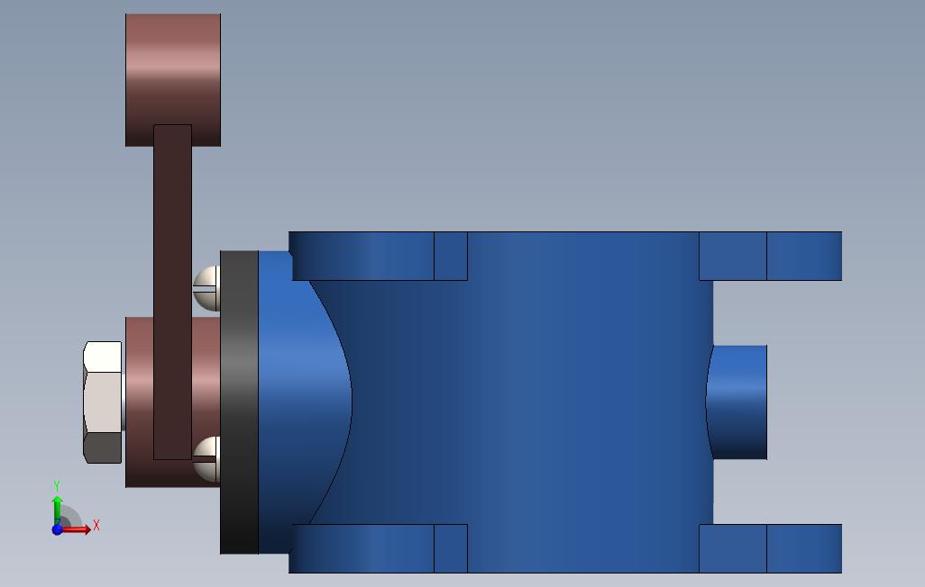 蝶阀-SolidWorks 正面视图