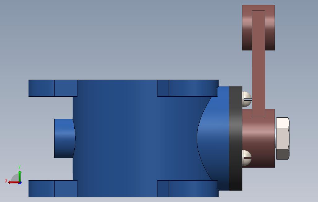 蝶阀-SolidWorks 背面视图