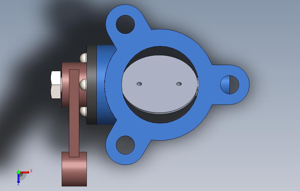 蝶阀-SolidWorks 俯视图