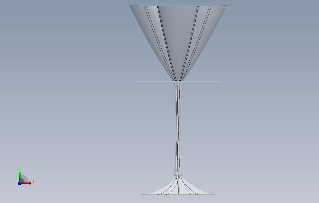 酒杯(水晶) 正面视图