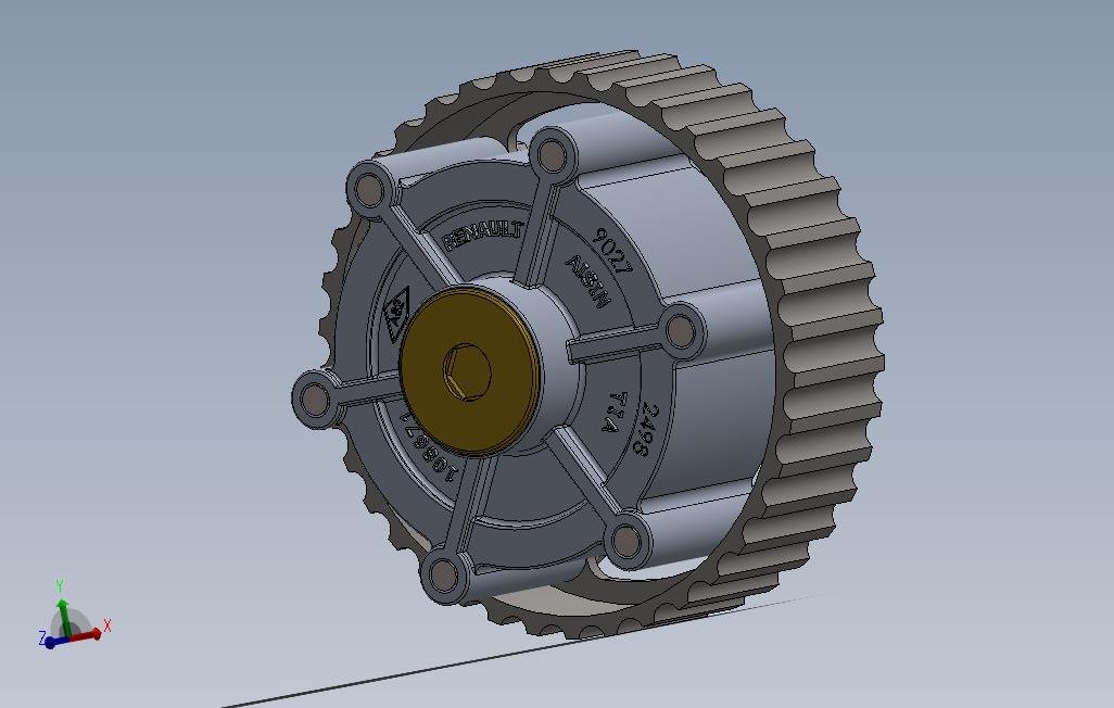 已接受接合泵，机油泵齿轮