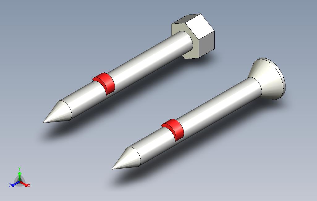 带锚的3D钉子（可拆卸）