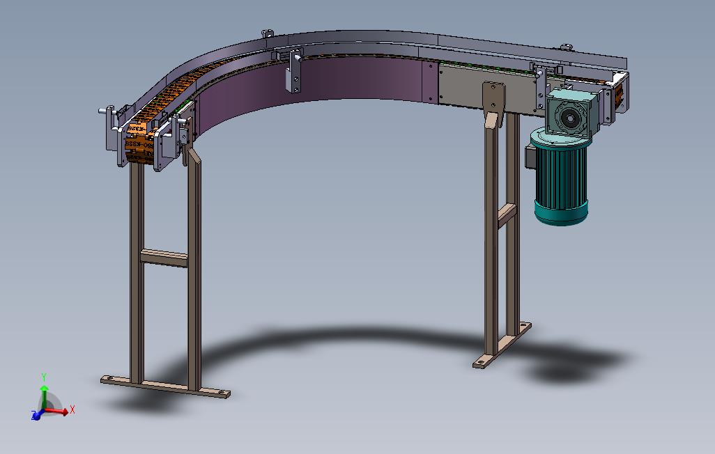 9度板链输送机3D模型SW