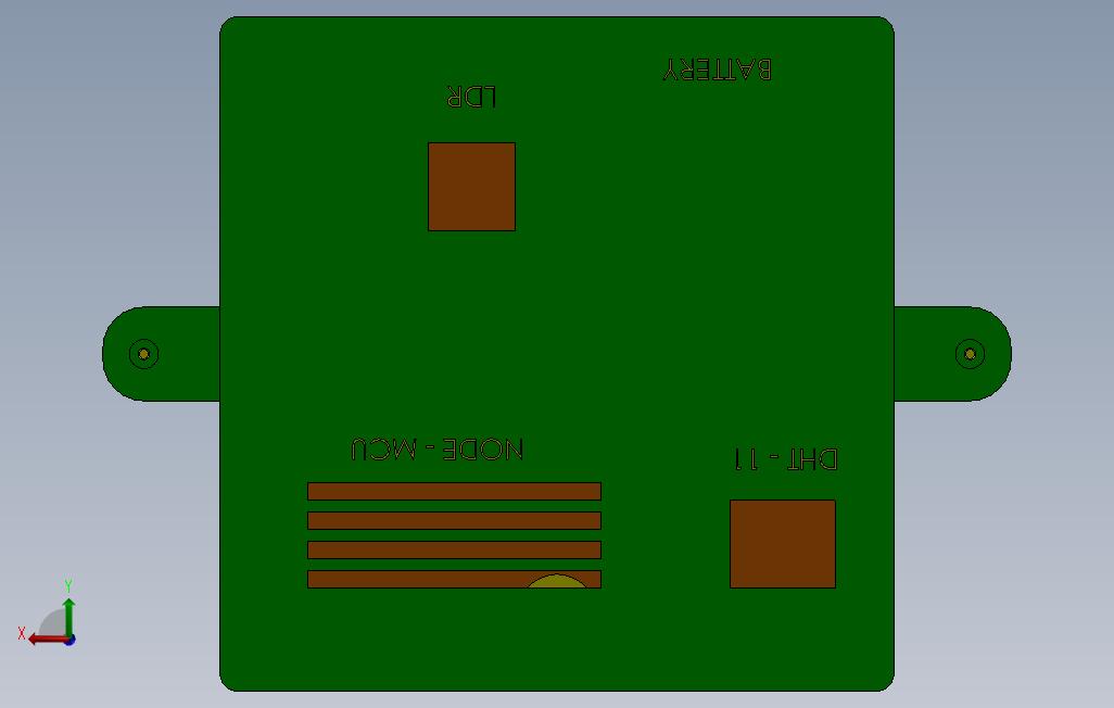PCB板支架外壳 背面视图