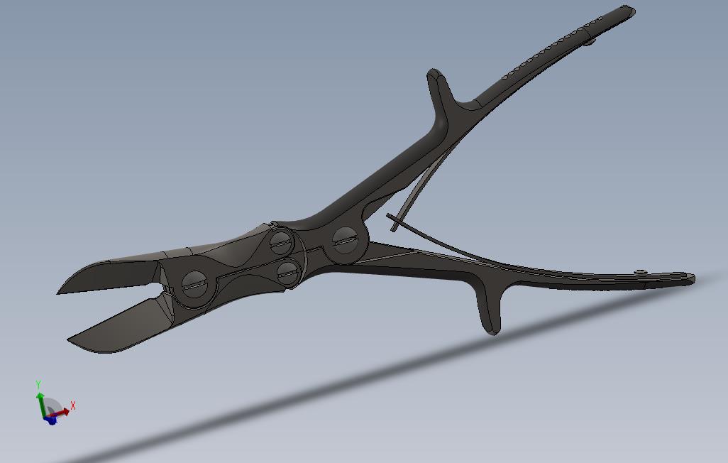 普通骨剪截骨钳3D模型图纸Solidworks设计