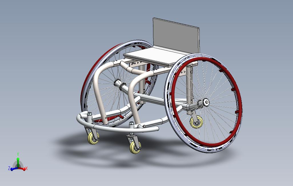 运动轮椅模型3D图纸Solidworks设计