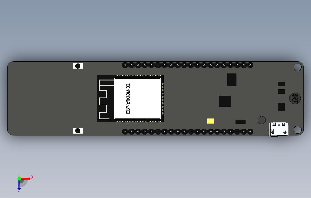 ESP32TTGO(仅带电池座) 俯视图