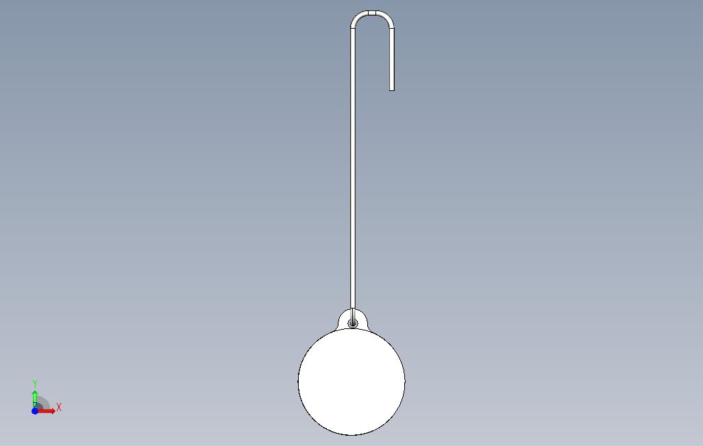 14瓦LED吊灯带挂钩的工作灯-1电线-3管-LED遮蔽灯 正面视图