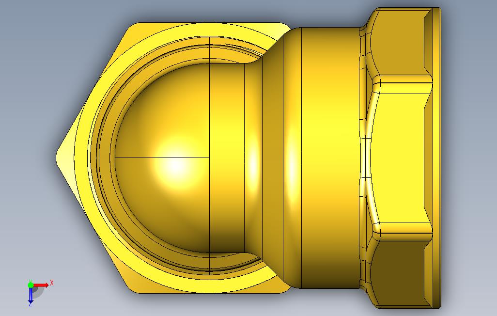 22mm34BSP90°管道管接头 俯视图