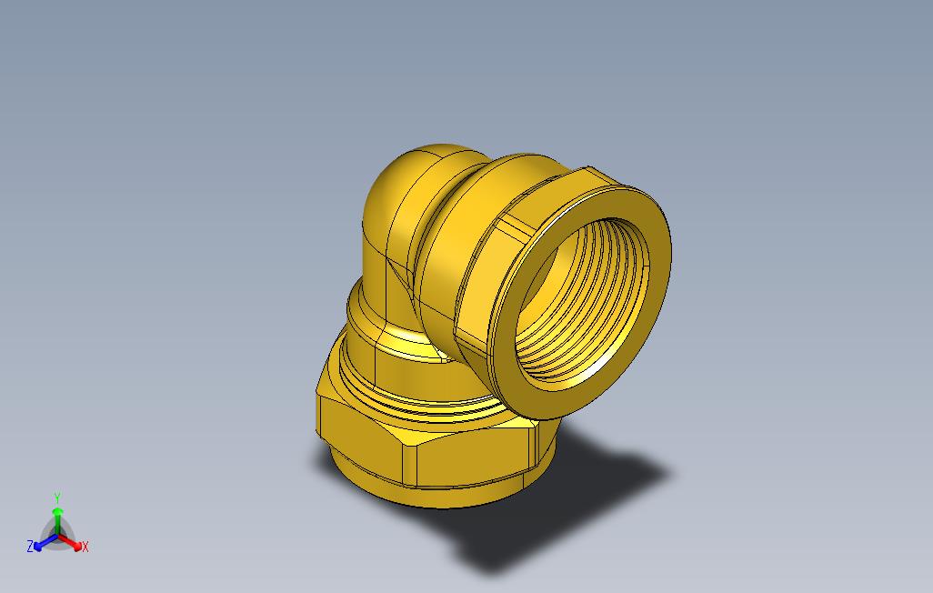22mm34BSP90°管道管接头 主视图