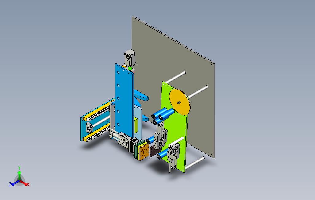 2轴贴标签机构3D图纸