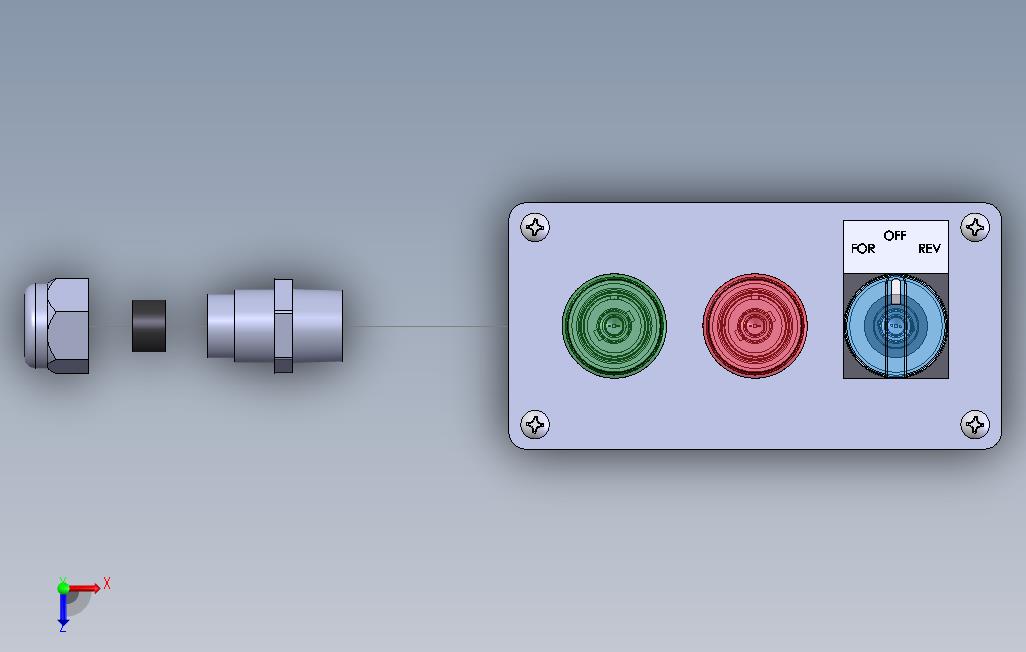 3Positioncontroldure,2indicatorswithFWDRevswitch 俯视图