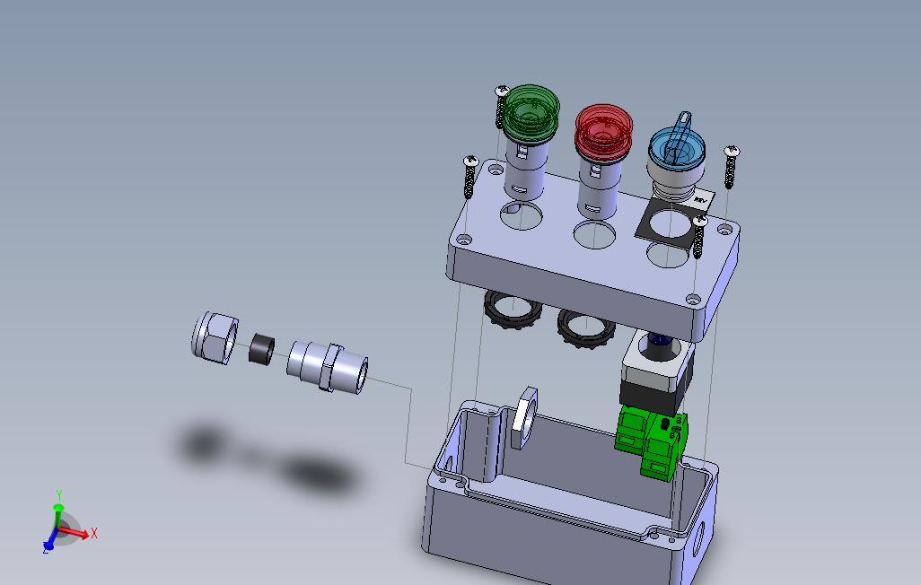 3Positioncontroldure,2indicatorswithFWDRevswitch 主视图