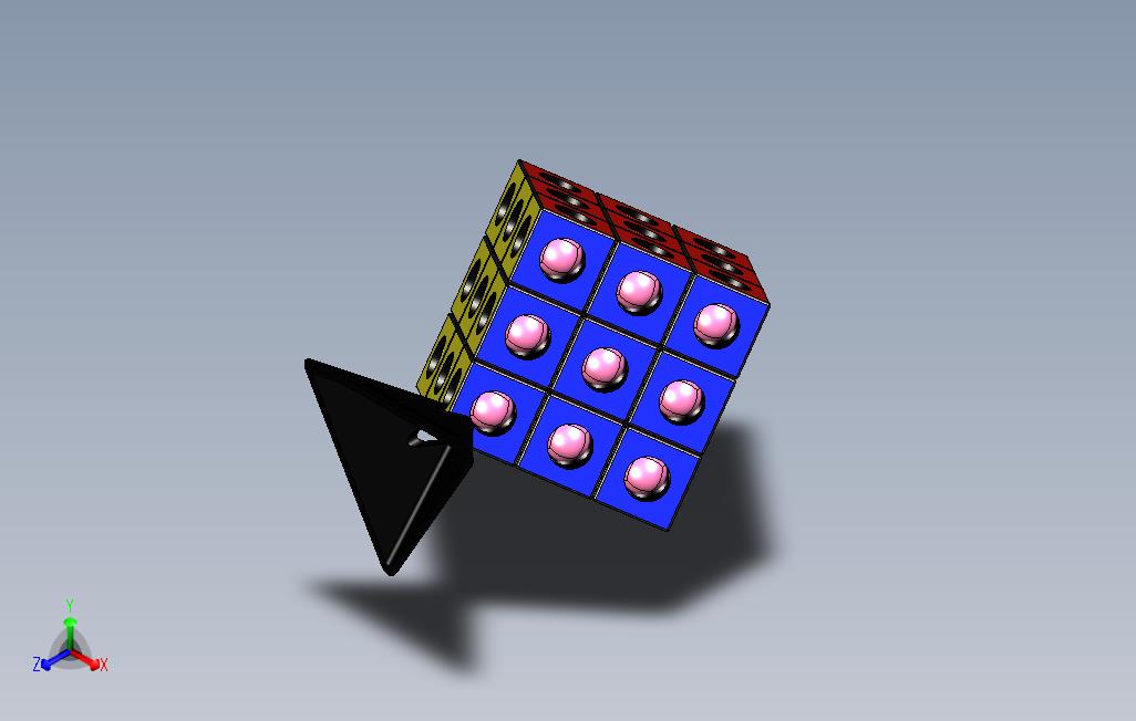 3x3红宝石立方体_带支架