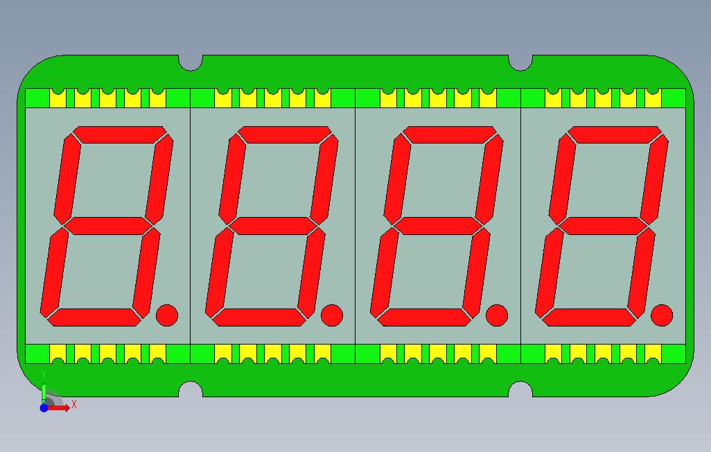 4x7段LED显示屏PCB_STEP_模型图纸免费下载 – 懒石网