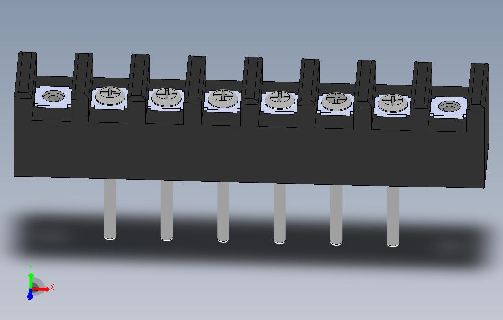 ConectorBendalc2、3e6通孔Bendal连接器,带2、3和6针 主视图