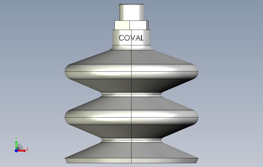 COVAL-2,5波纹管吸盘VS系列 正面视图