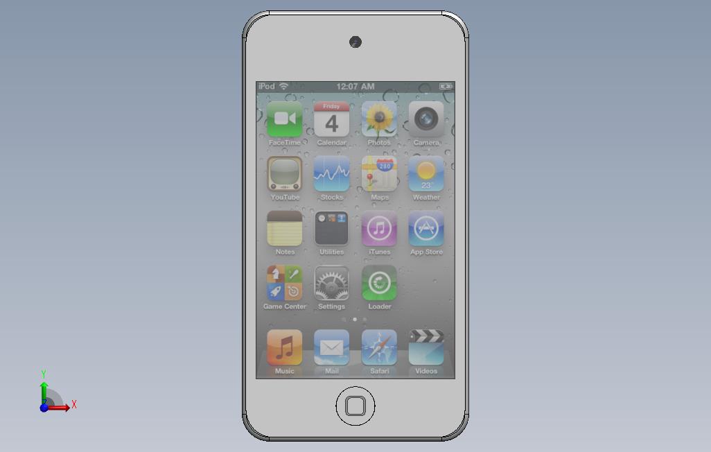 iPod触摸 正面视图