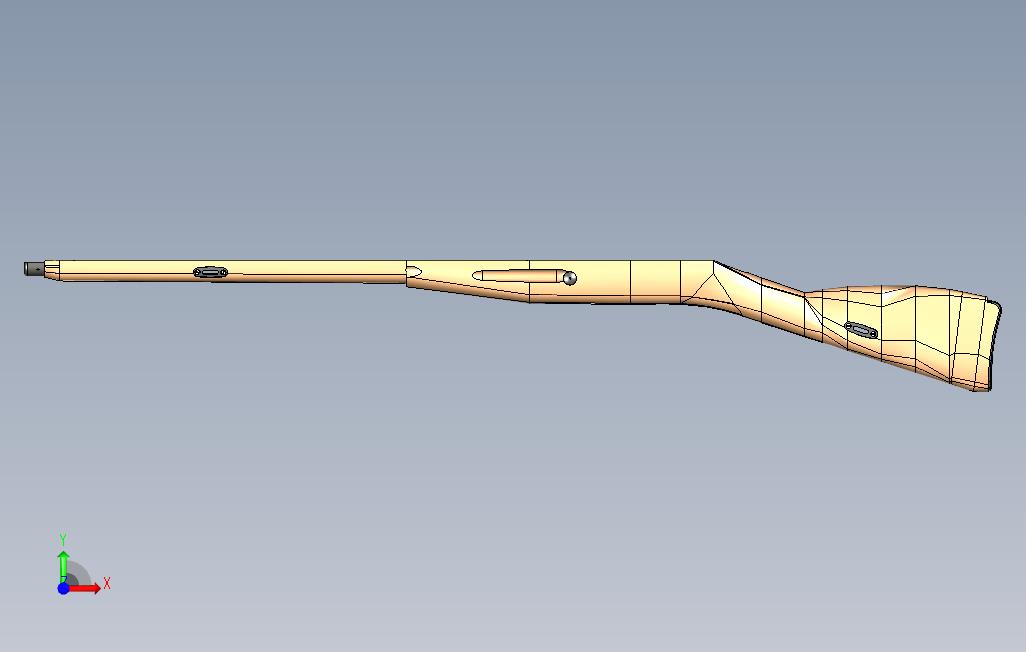 M18913步枪枪托的完整装配 正面视图