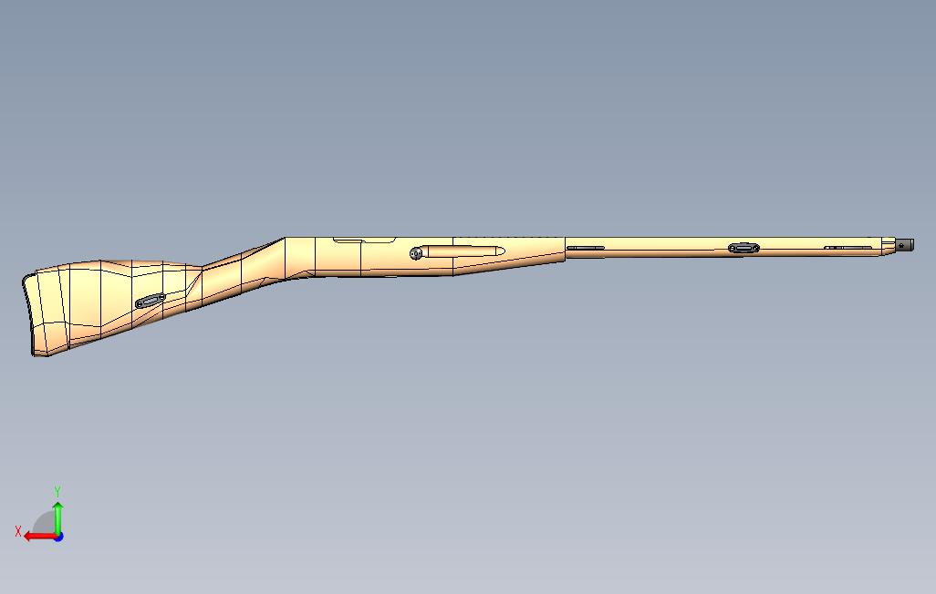 M18913步枪枪托的完整装配 背面视图