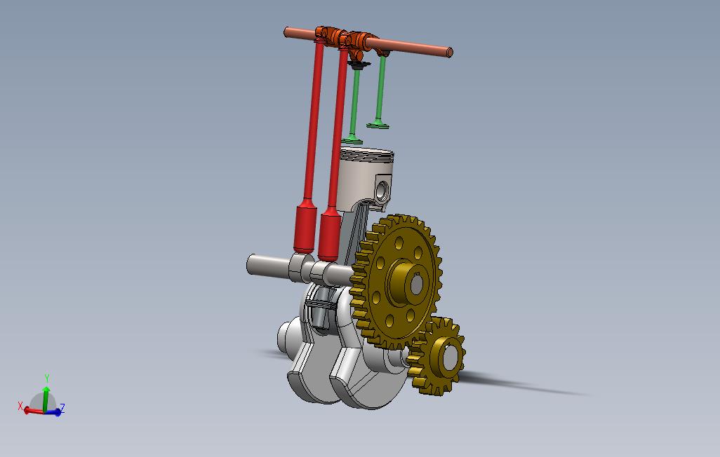 SolidWorks6中的单缸发动机