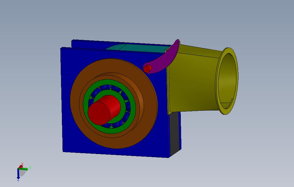 SolidWorks中的贯流式涡轮