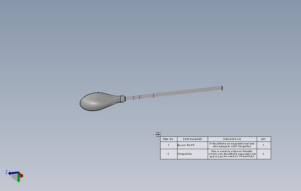 solidworks筷子组合勺的设计