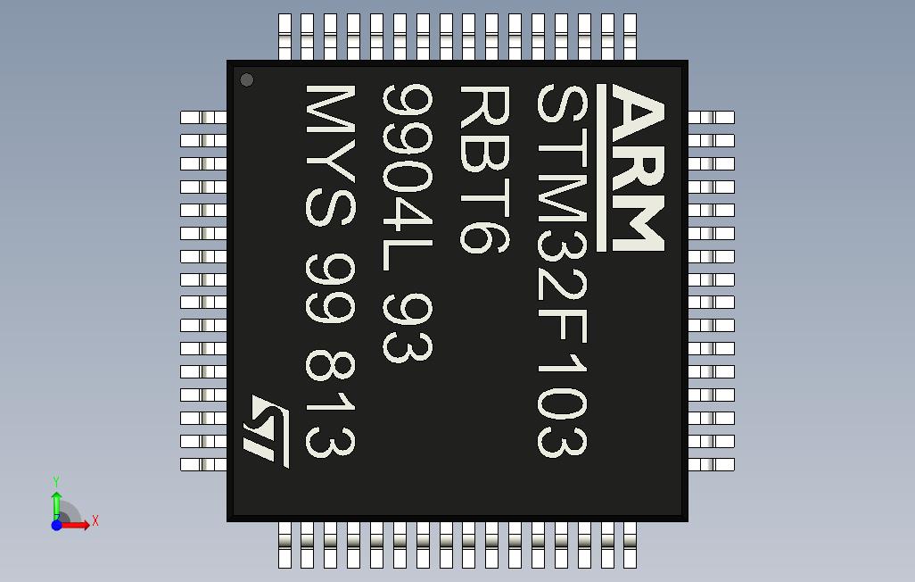 STM32F13RBLQFP64 正面视图