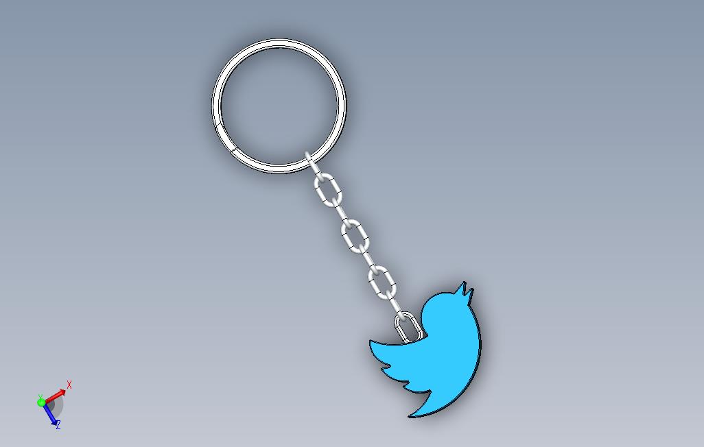 Twitter徽标钥匙链