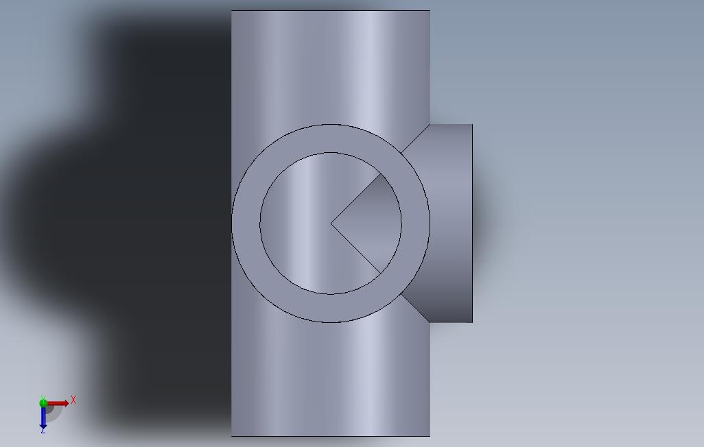 T形管接头_SOLIDWORKS 2011_模型图纸免费下载 – 懒石网