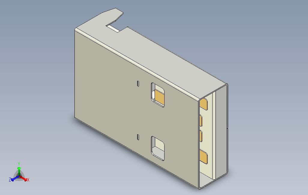 USBA型PCB连接器_STEP_模型图纸免费下载 – 懒石网