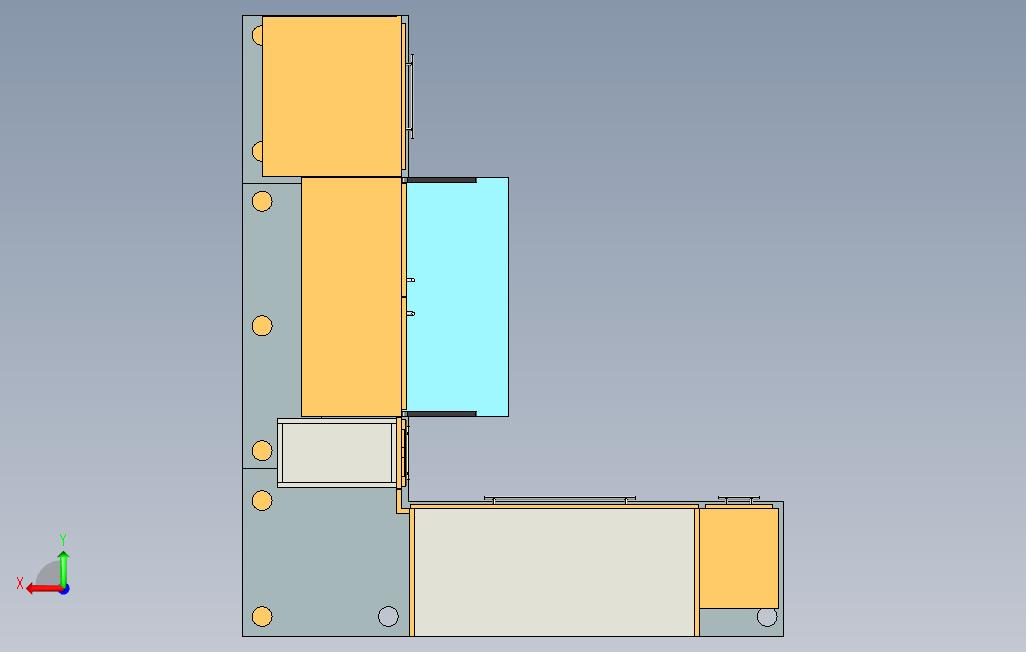 办公柜,紧凑型 背面视图