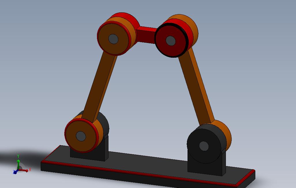 双摇臂四杆链接机制_SOLIDWORKS 2018_模型图纸免费下载 – 懒石网