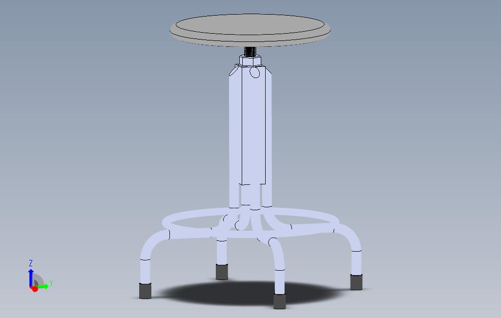 基本可调SUS凳子椅子_SOLIDWORKS 2017_模型图纸免费下载 – 懒石网